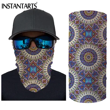 

INSTANTARTS 3D Bohenmian Flowers Printed Seamless Magic Scarf Fk Fishing Face Bandanas Outdoor Headband Tube Scarf For Men Women