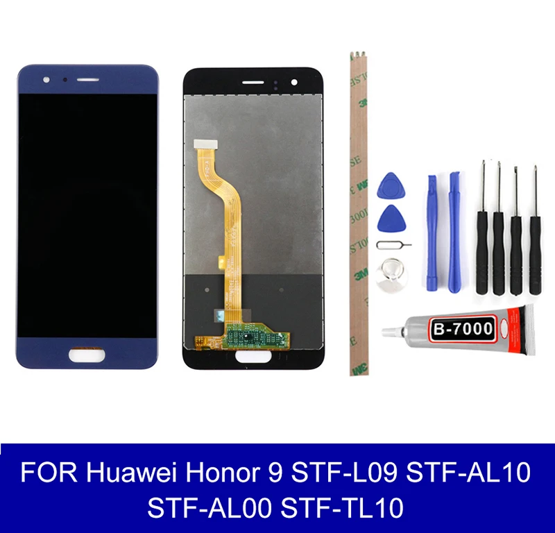 С ЖК-дисплеем для huawei Honor 9 STF-L09 STF-AL10 STF-AL00 STF-TL10 ЖК Дисплей Сенсорный экран в сборе Экран Запчасти для авто