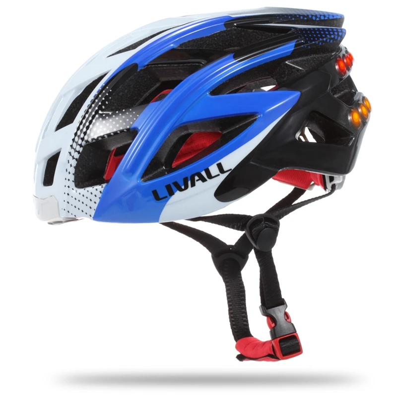 

Smart Bike Cycling Helmet Bluetooth Lights Music Take Photo Sos Alert Sharing Bicycle Helmet Bluetooth Helmet Phone Answer(Blue+