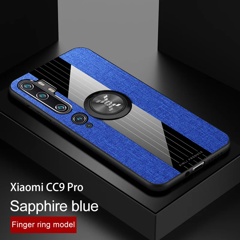 KONSMART чехол для Xiaomi mi Note 10 Pro кольцо на палец благородный защитный чехол xio mi Note 10 Pro Note10 CC9 Pro Чехол для телефона s - Цвет: Blue