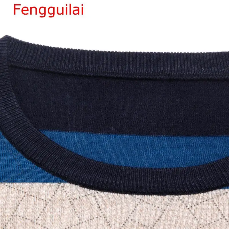 Fengguilai брендовый Тонкий полосатый свитер, Мужская одежда, трикотажное платье, роскошный пуловер и свитеры для мужчин, мужская Весенняя мода