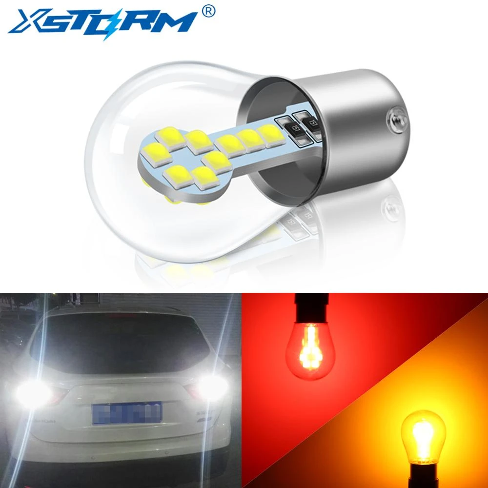 Bombillas Led para coche, luz antiniebla, lámpara de señal giro 12V, blanco, 1156 BA15S 1157 BAY15D P21/5W, ampolla R5W R10W 18SMD 800LM|Lámpara de - AliExpress