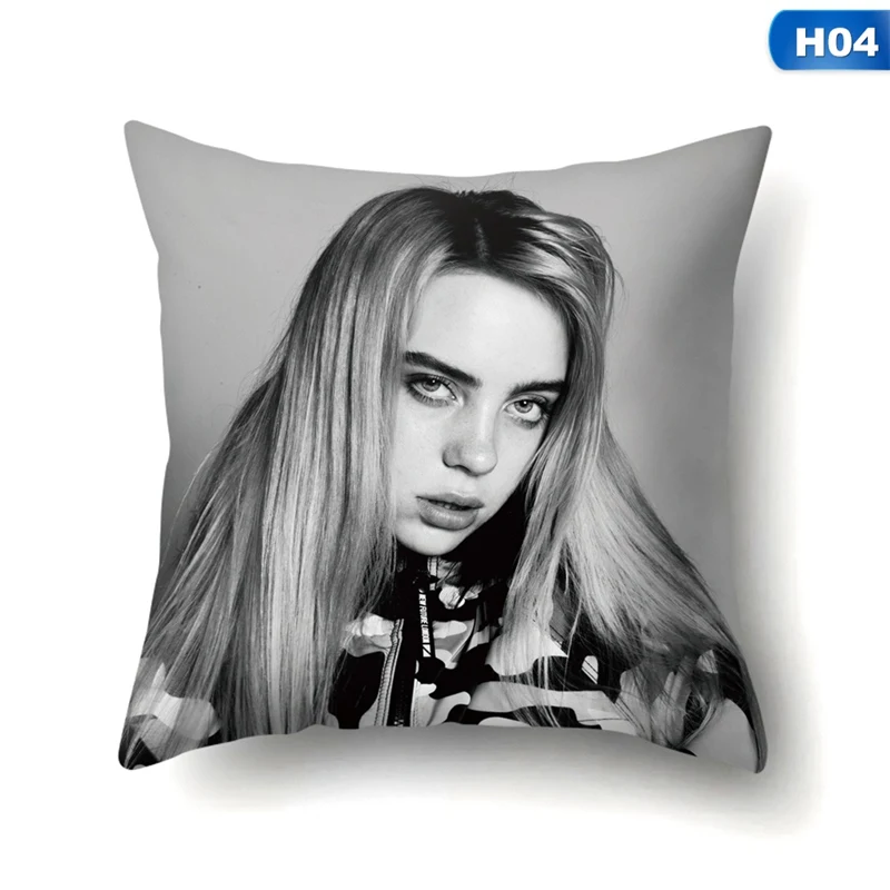 Наволочка из полиэстера с принтом Billie Eilish, декоративные подушки для дома, поп-певец Billie, чехол для подушки - Цвет: 4