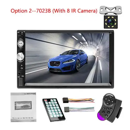 With 8 IR Camera Автомобильный семейный 2 Din автомобильный радиоприемник " Bluetooth TF USB автомобильный мультимедийный MP5 плеер авторадио плеер радио Резервное копирование для универсального автомобиля стерео - Цвет: With 8 IR Camera