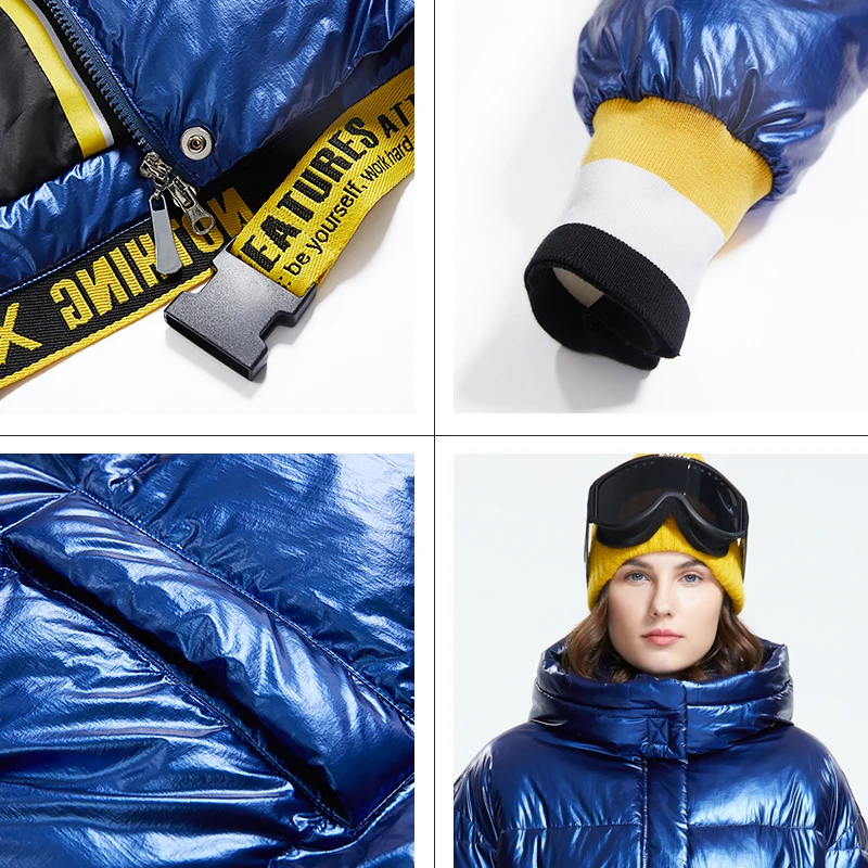 Astrid Зима новое поступление женский пуховик топ синий цвет зимная с капюшоном короткая куртка для зимы на молнии ZR-3032