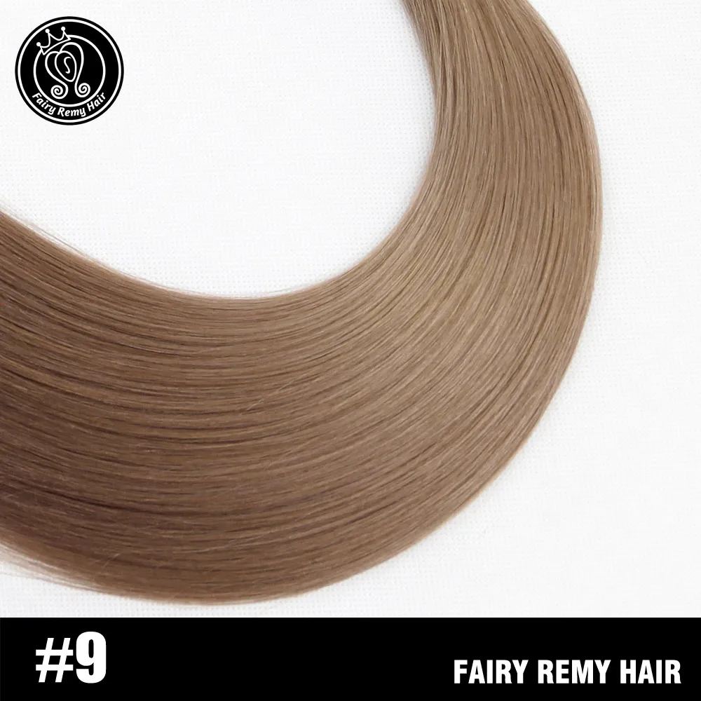 Сказочные волосы remy, 100 г/шт., 18 дюймов, настоящие европейские прямые человеческие волосы, пряди, уток, выделенный цвет пианино, человеческие волосы remy - Цвет: #9