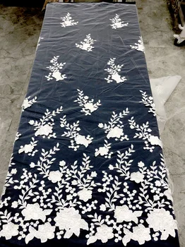 

white french lace fabric high quality 3d flower fabric bridal lace fabric nigerian lace materials for wedding dress 5yard