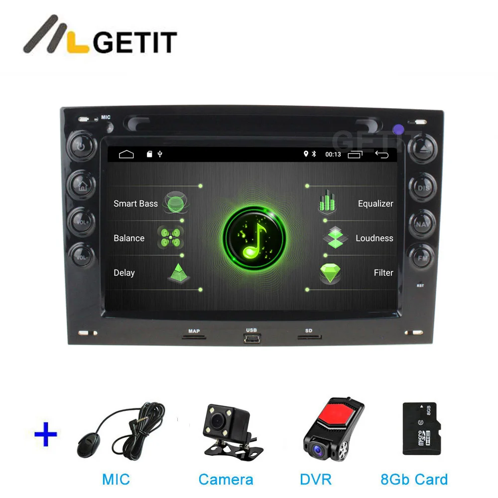DSP 64G PX6 Android 9 автомобильный DVD стерео Мультимедийный плеер gps радио для Renault Megane 2 2003-2008 - Цвет: DSP 2G CAM DVR SD