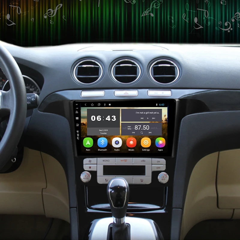 9 Inch Android 10 Car Multimedia Player For Ford S-MAX S MAX 2007-2008 Auto Radio GPS Navigation With Carplay Vehicle Navigator