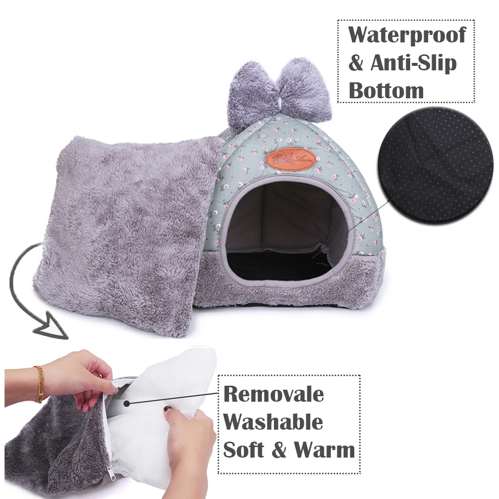 Dog Cat Beds for Small Medium Pet, Cat Bed Dogs Beds Nest House for Dog Sofa Warming Dogs House Winter Kennel for Puppy BD0153