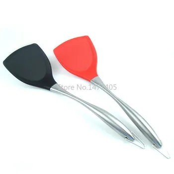 

Kitchen Tools Silicone Non-stick Cookware Spatula Hollow Handle Cooking Shovel High Temperature Stainless Steel Spatula