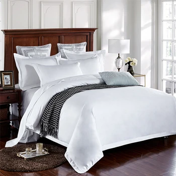 

hotel linen white satin quilt cover