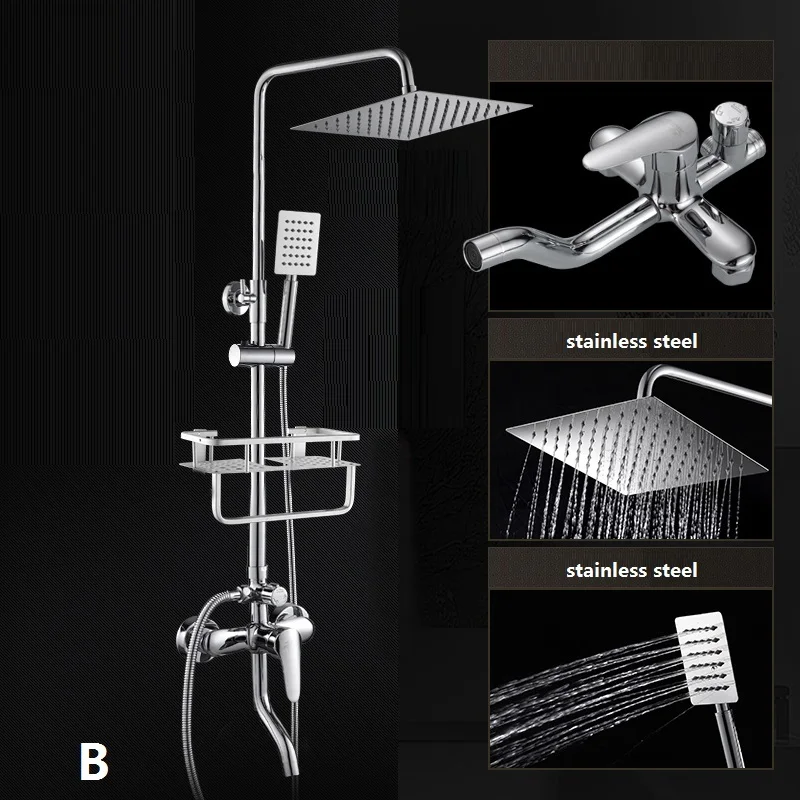 Doccia Regendouche Salle De Bain Douche Painel Doucheset Black Regadera Do Banheiro Eletrico Ducha Chuveiro душ для ванной комнаты
