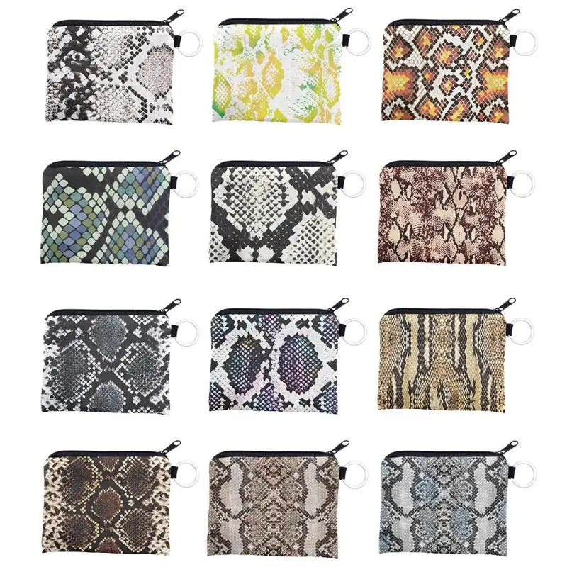 

Digital Snake Printed Short Wallet Women Soft Card Bag Clutch Coin Purse