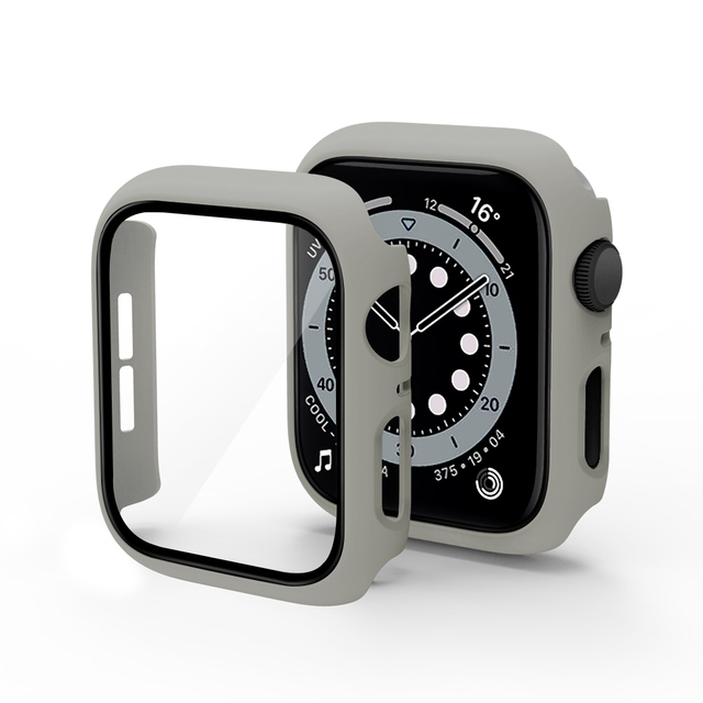 for Apple watch Case 45mm 41mm 44mm 40mm 38mm 42mm PC creen protector bumper Tempered Glass for iwatch series 7 6 SE 5 4 3