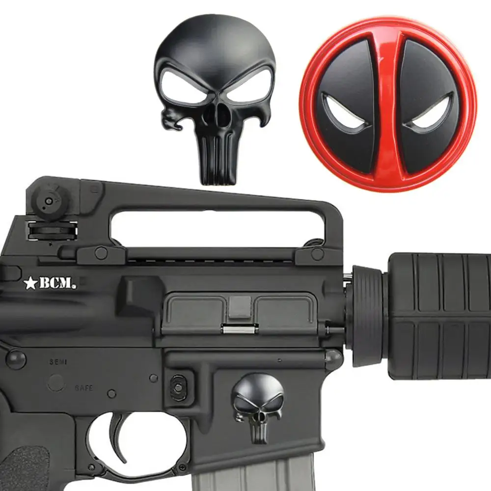 

Tactical 3D Skull Metal Decal Sticker for AR15 AK47 M4 M16 Skin Badge Airsoft Hunting Gun 5.56 22lr Accessories