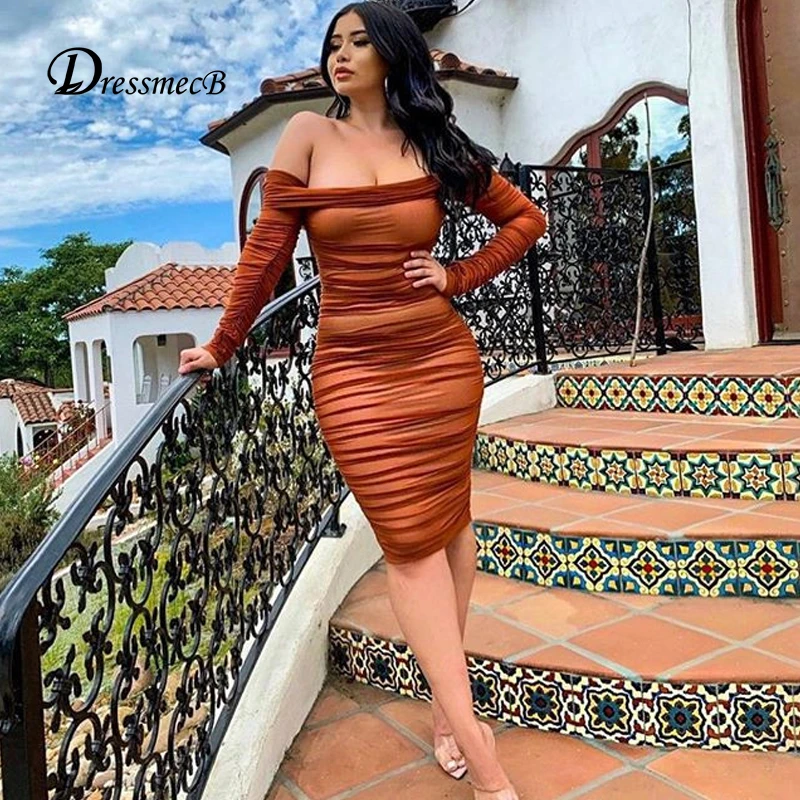 Dressmecb осеннее мини-платье с воротником-лодочкой женское сексуальное платье