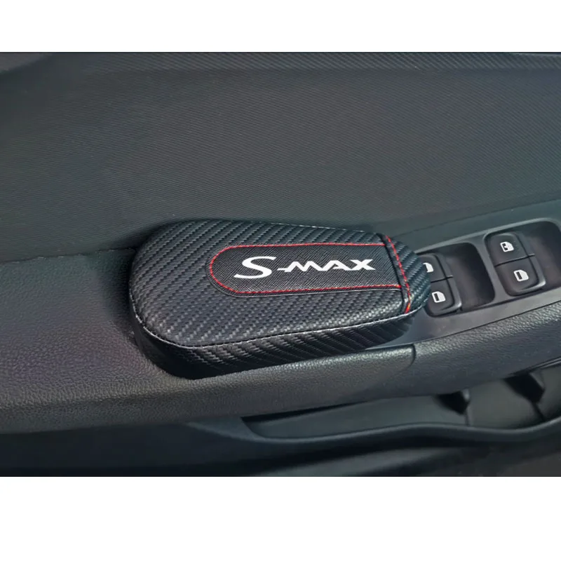 Для Ford Smax, 1 шт., углеродное волокно, кожа, авто подушка для ног, наколенник, Автомобильный Дверной рычаг, накладка на руку, автомобильные аксессуары, защита для автомобиля