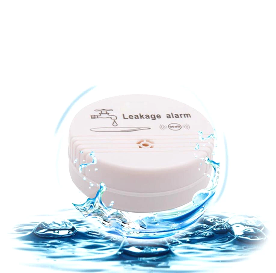 Fuga de agua Detector de alarma de 90dB aviso por voz inalámbrico fugas de agua de Casa sistema de alarma de seguridad para el hogar sin batería