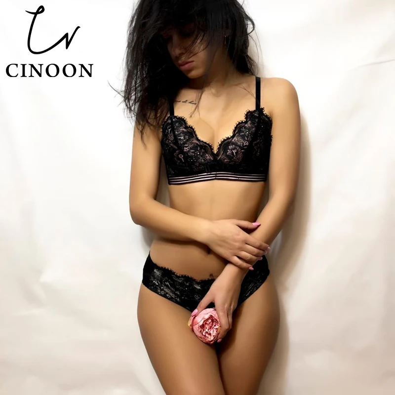 CINOON новый сексуальный Intimates Бюстгальтер женский провода Бесплатная женское кружевное белье отжимать Bralette удобный бюстгальтер и трусики