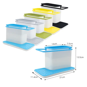 

Storage Shelf Sponge Holder Draining Sink Box Kitchen Organizer Draining Rack Dish Storage Rack Stands Tidy Utensils Towel Rack
