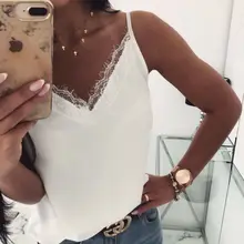 Осенняя Женская атласная шелковая кружевная шикарная летняя безрукавка блузка однотонная Повседневная укороченная Топ без бретелей Топ blusas Лидер продаж