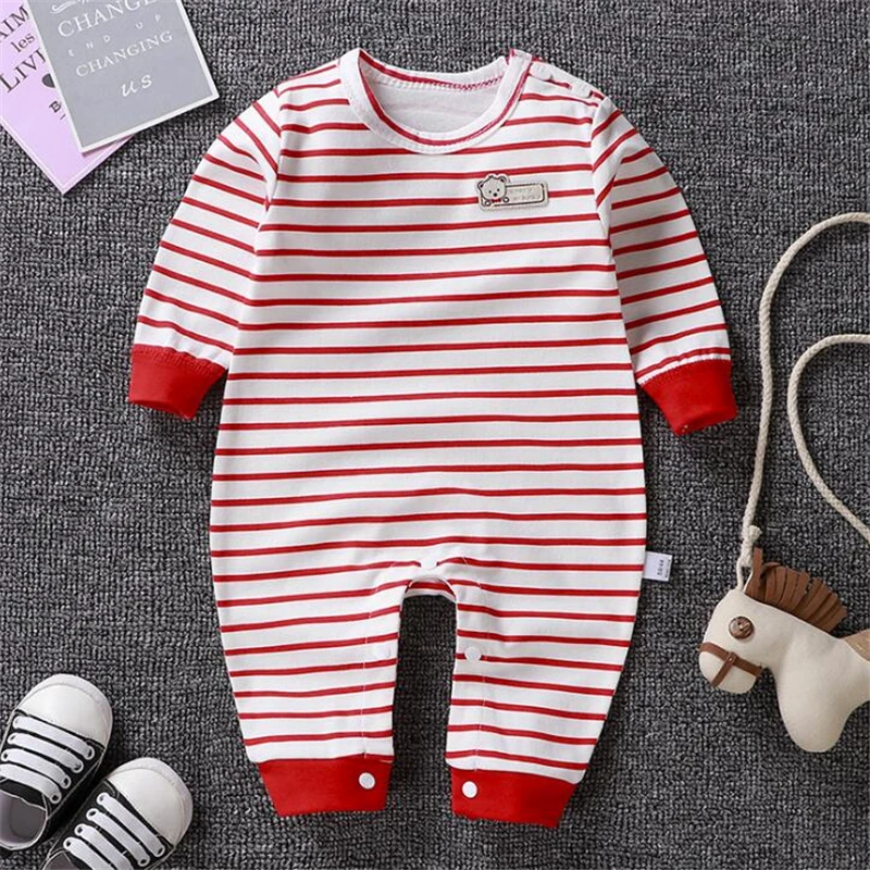Cartoon Baby Jumpsuit Autumn Long Sleeve Unisex Baby Rompers Onesies Warm Clothes Baby Outfits 3M 6M 9M 12M Infant Romper Cotton