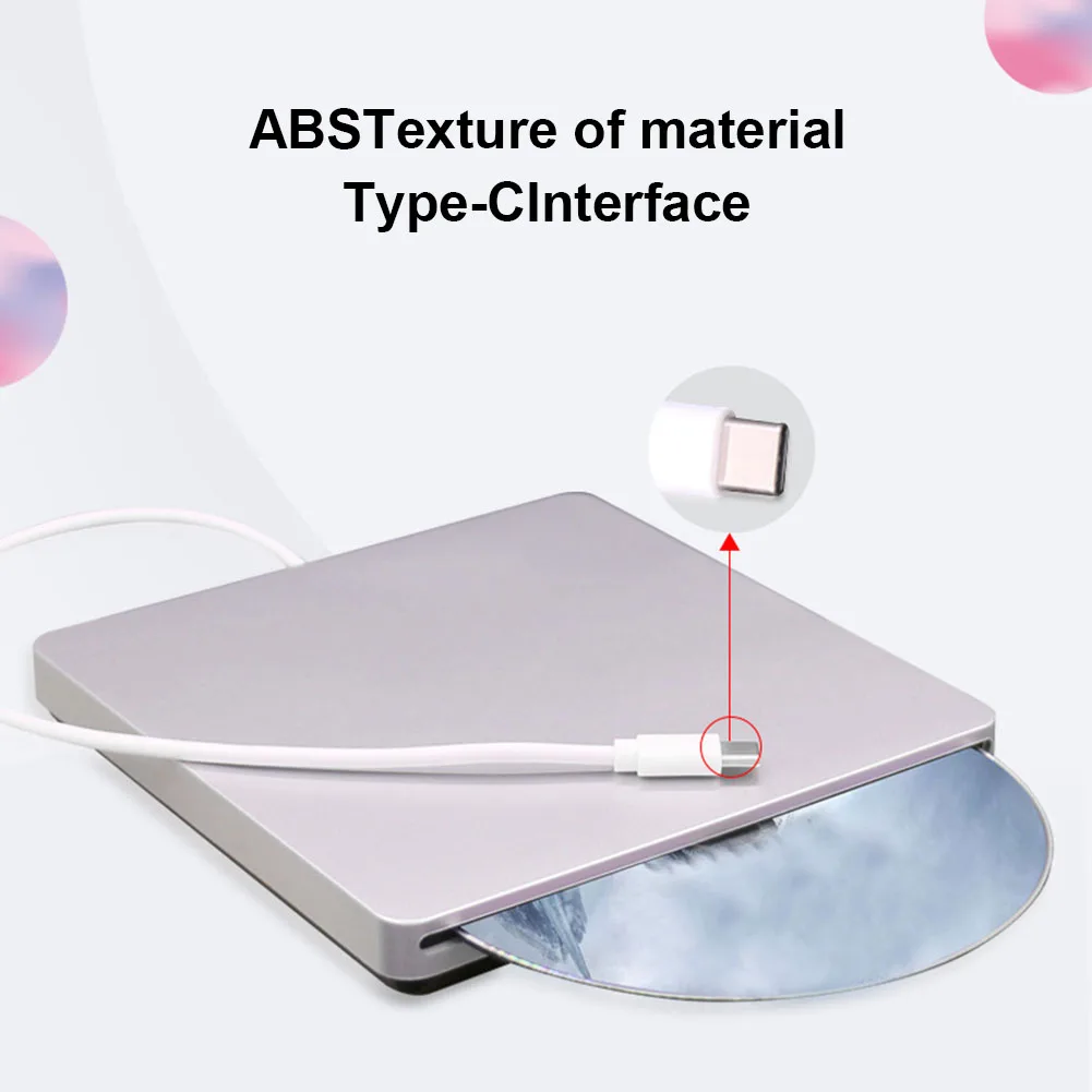 

Portable DVD Burner Optical Drive External Slot Mobile PC Laptop Write Read USB2.0 Loading Space Saving Home Office