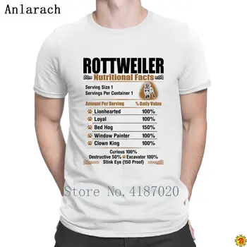 

Rottweiler Nutritional Facts Loyal Bed Hog T-Shirt Novelty Fitness 100% Cotton Quirky Tshirt For Men Character Homme Sunlight