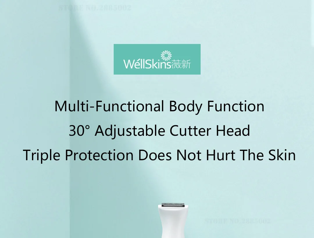 Xiaomi Wellskins женский эпилятор влажная сухая бритва бритвенный станок Дамская Машинка для удаления волос триммер две скорости Керамический Резак машинка для стрижки волос