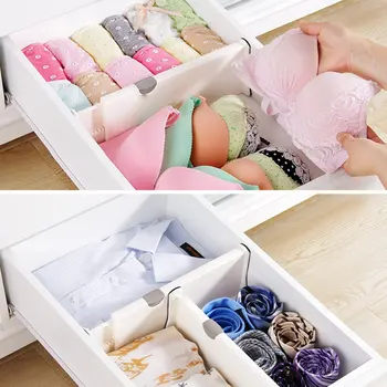 

Light Adjustable Thicken Retractable Drawer Divider Bra Tie Sock Sundries Organiser Storage Partition Board
