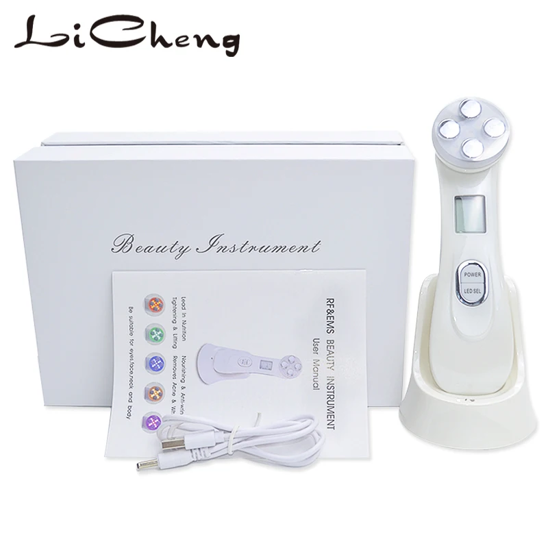 Licheng RF EMS светодиодный фотонный светильник, терапевтический прибор для красоты, антивозрастной подтяжки лица, подтяжки глаз, инструменты для ухода за кожей лица, дропшиппинг - Цвет: WITH BOX