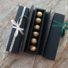 24*5,5*3,5 см черный 10 компл. Шоколадная бумажная коробка День Святого Валентина Рождество День рождения подарки упаковка коробки для хранения