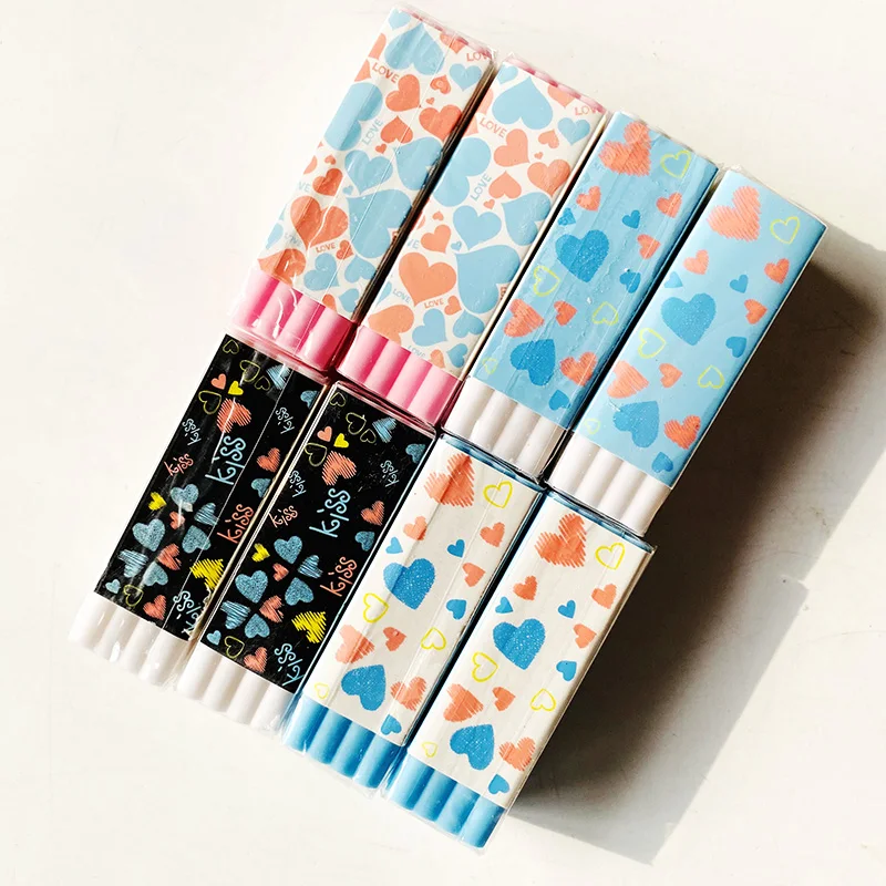 1X свежий сердце резиновый ластик для карандаша рисунок коррекции школьные