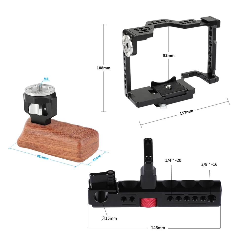 Kayulin полная камера клетка с верхней ручкой Сырная ручка и Arri розетка для sony a7 II a7R II a7S II a7 III a7R III a9 серии