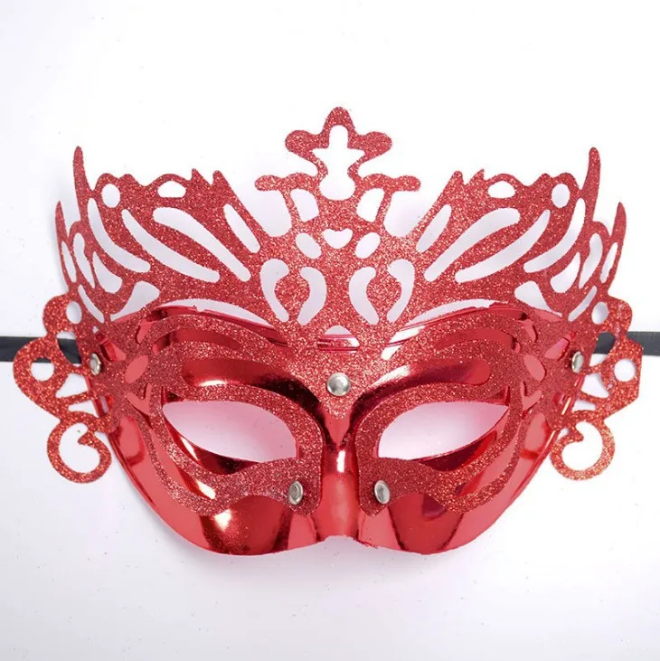 Red Mask Модная пластиковая Карнавальная маска для детей, мужчин, женщин, девочек, вечеринки, дня рождения, маскарад, танцевальный карнавал, Хэллоуин, Золотая Корона, тип, полумаска для лица - Цвет: Red Mask