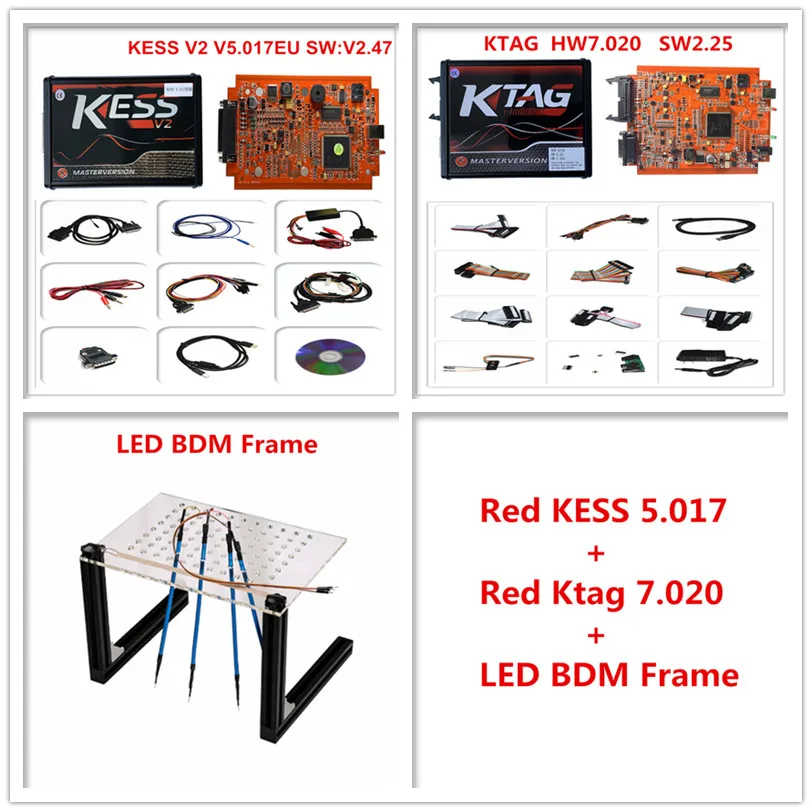 Заводская цена A + KESS V2 5 017 V2.47 EU Red ECM Titanium KTAG 7 020 V2.25 4LED Online Master BDM Рамка ECU чип тюнинг