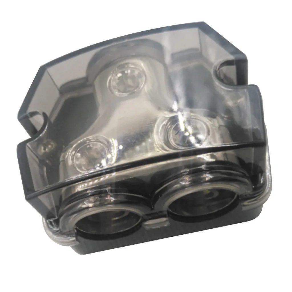 2-Way Power /Ground Wire Distribution Y-Block, 0-Gauge*1 Inputs 0-Gauge*2 Outputs
