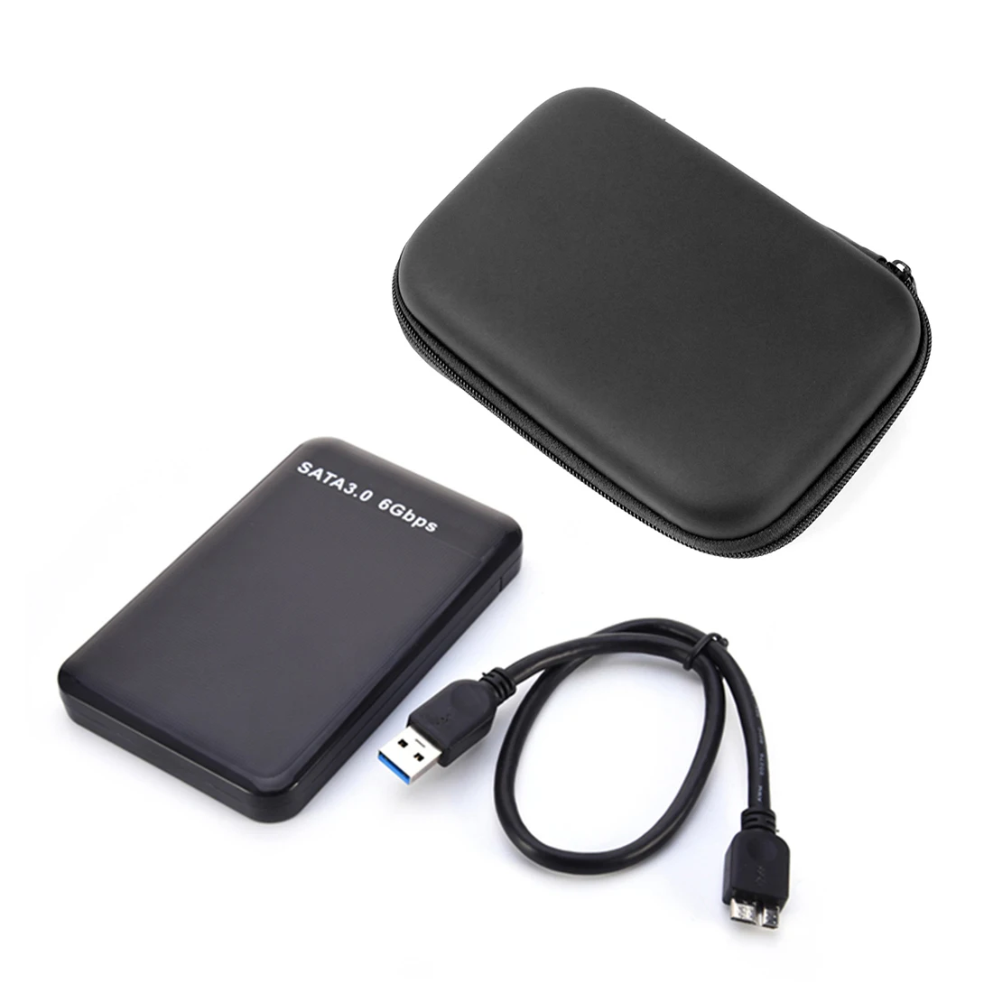 Black Чехол для жесткого диска USB3.0 to SATA 3,0 2," HDD, внешний корпус Caddy, бесплатный инструмент, поддержка 3 ТБ 6Gbps UASP w/Органайзер, сумка для хранения - Цвет: Black