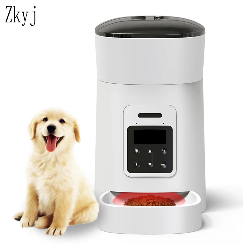 Smart Pet Feeder 4L New Pet Automatic Slow Feeder Voice Recording Timing Pet Food Dispenser LCD Screen Dog Food Bowls