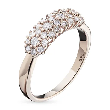 

Red gold ring with diamonds