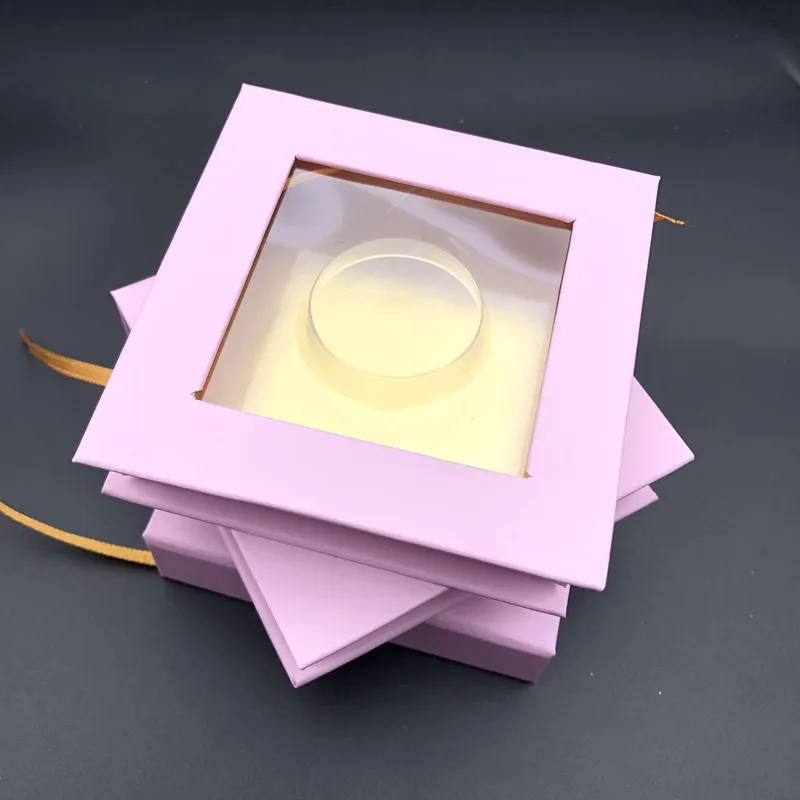 

Mikiwi Wholesale Baby Pink Square False Eyelash Packaging Box Custom Logo Pink Paper magnetic Boxes lash strip Case Empty box