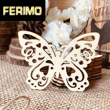 

10pcs Laser Cut Wood Butterfly Embellishment Wooden Shape Craft Party Wedding Decoration Hollow Wooden Butterflies Ornament
