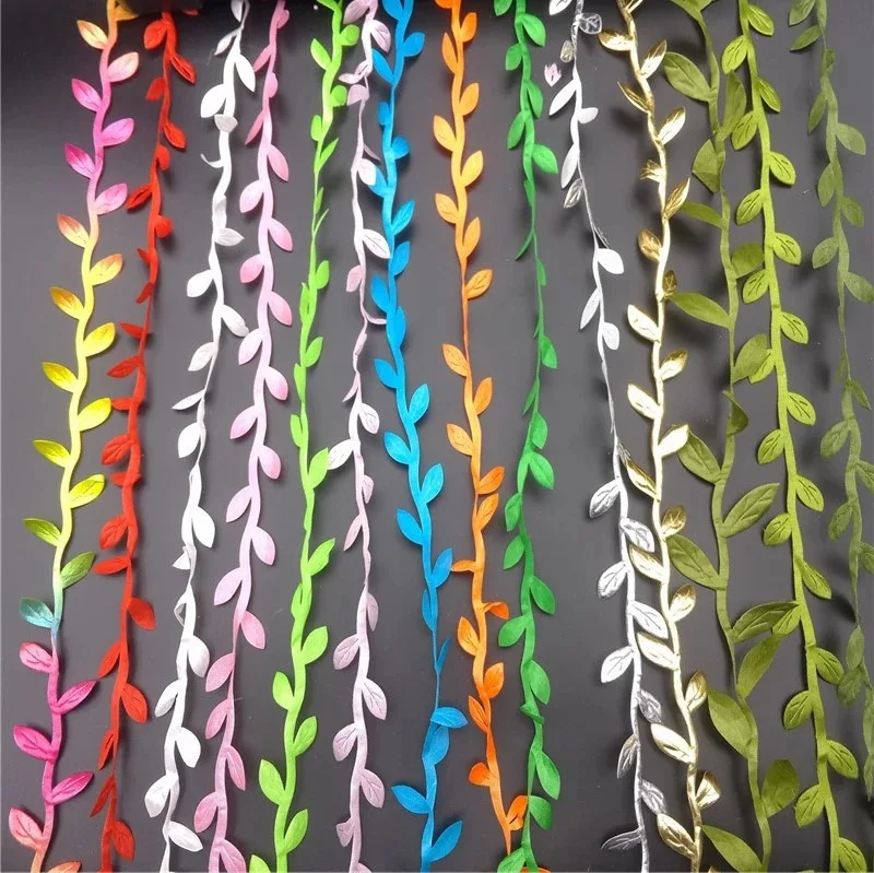10 ярдов шелковые листья ручной работы искусственные зеленые листья для украшения свадьбы DIY ВЕНОК подарок Скрапбукинг Ремесло поддельные цветы