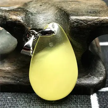 

Genuine Natural Yellow Amber Pendant For Woman Lady Man Crystal 20x13x4mm Beads Water Drop Genstone Silver Hook Jewelry AAAAA