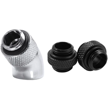 

2Pcs G1/4 Mini External Thread Male to Male Water Fitting Adapter with G1/4 Screw Thread 45 Degree Elbow Adapter