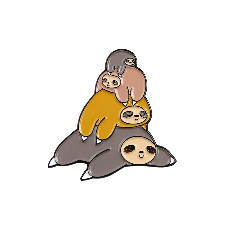 Счастливый Ленивцы эмаль булавки мультфильм звери-Ленивцы Koala коллекция Броши рюкзак одежда Нагрудный значок подарок для детей друзей - Окраска металла: Style3