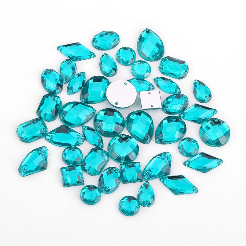 Lot de 10 perles à dos plat en strass pour scrapbooking Bleu roi