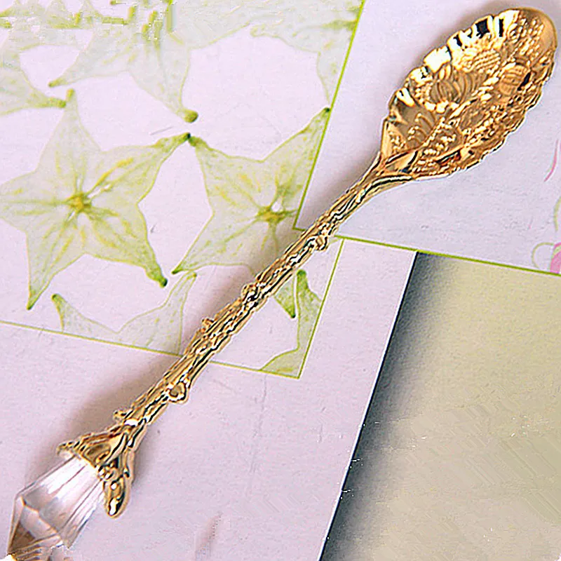 Vintage Coffee Spoon Dining Bar Royal Style Carved Mini Coffee Spoon Flatware Cutlery Dessert Tea Spoon Kitchen Accessories
