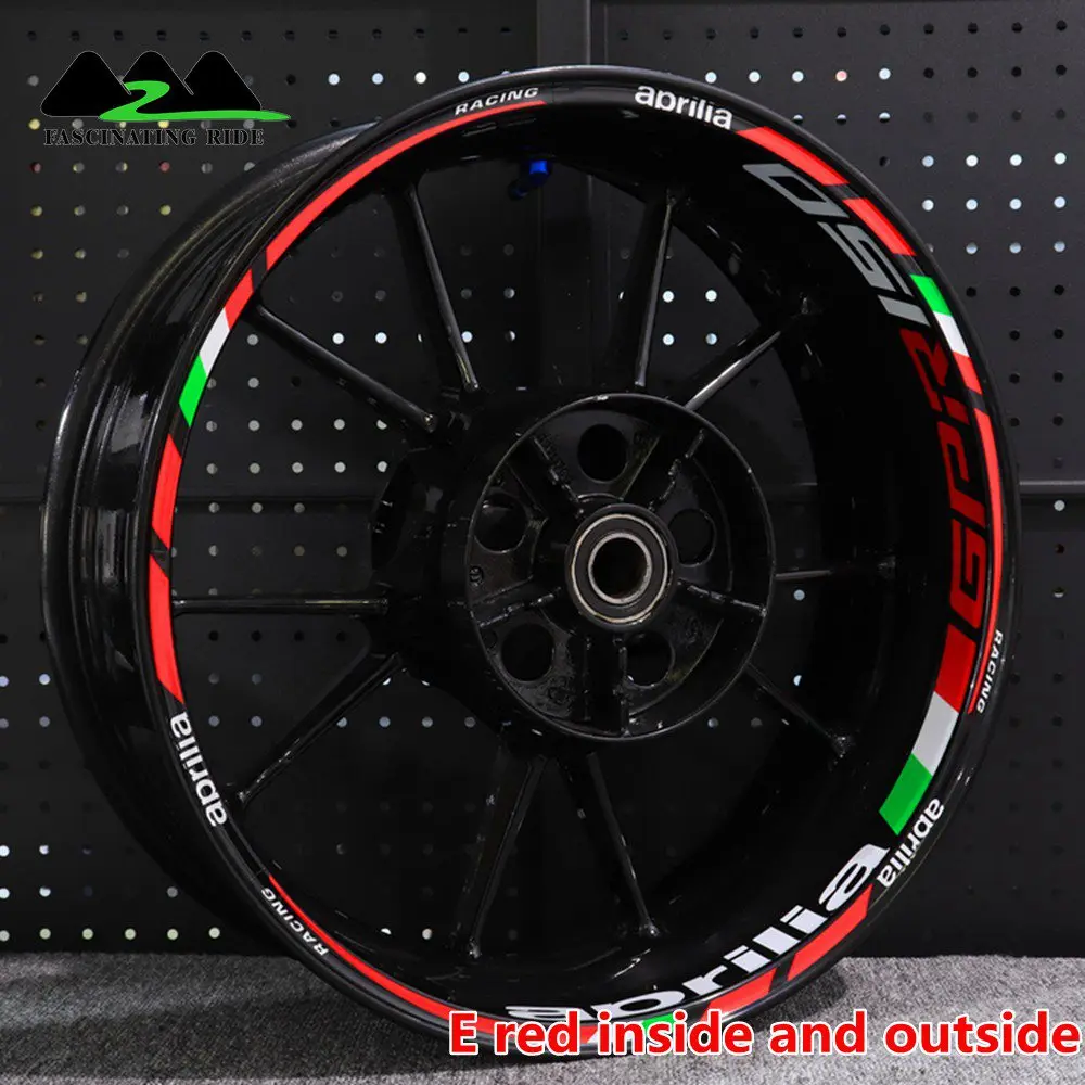 Для Aprilia Racing Aprilia Factory RS4 RS125/150 RSV4 GPR150 наклейка на колеса мотоцикла Светоотражающая обод подходит для велосипеда - Цвет: E2-1